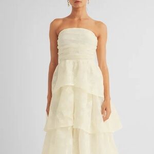 Elegant Cream Tiered Dress